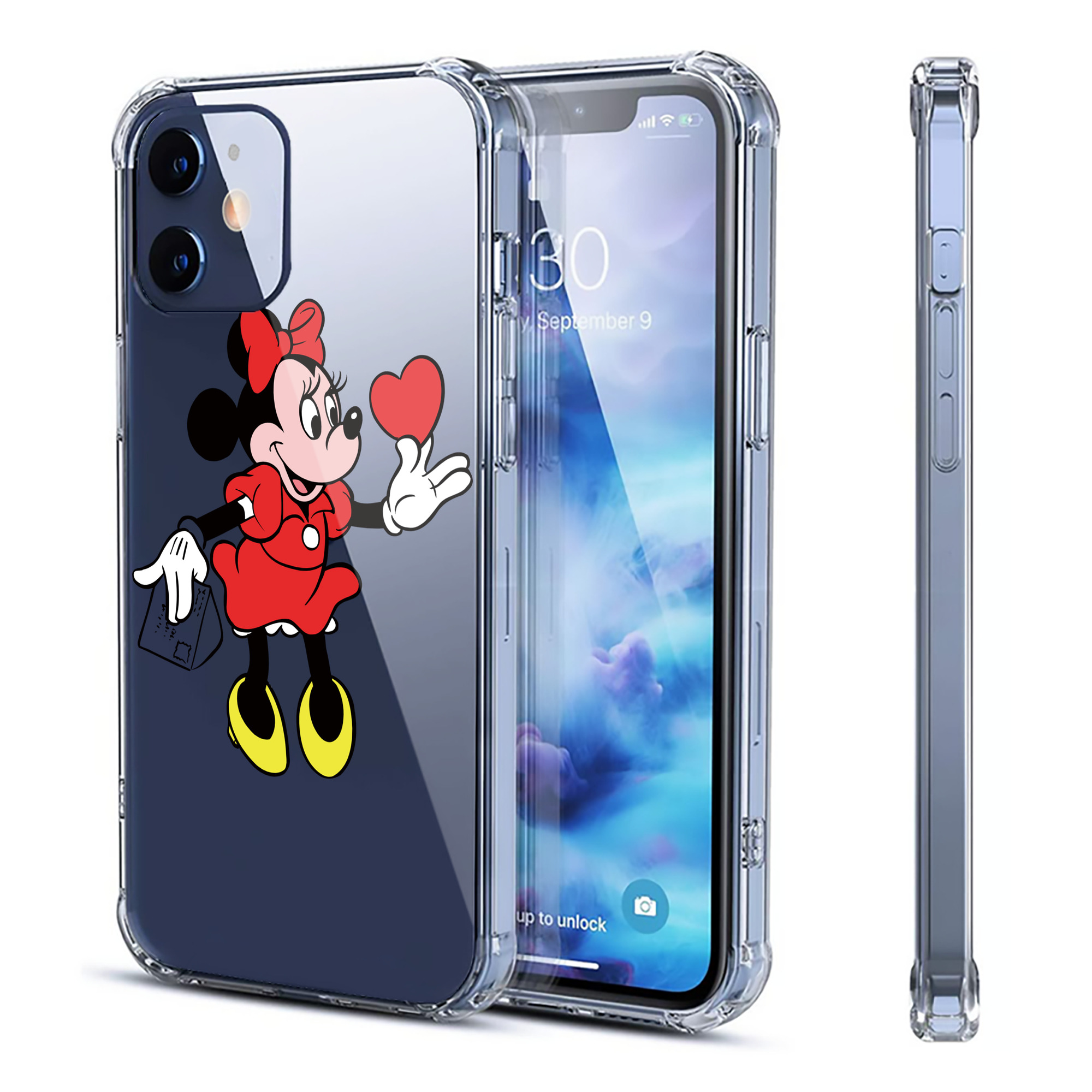 （画像用） ミッキーマウス Mickey Mouse 【iPhone 12シリーズ対応】透明スマホケース（クリアソフトケース）